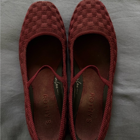Rothy's Shoes - Rothy's The Max Square Mary Jane in Wine Red
